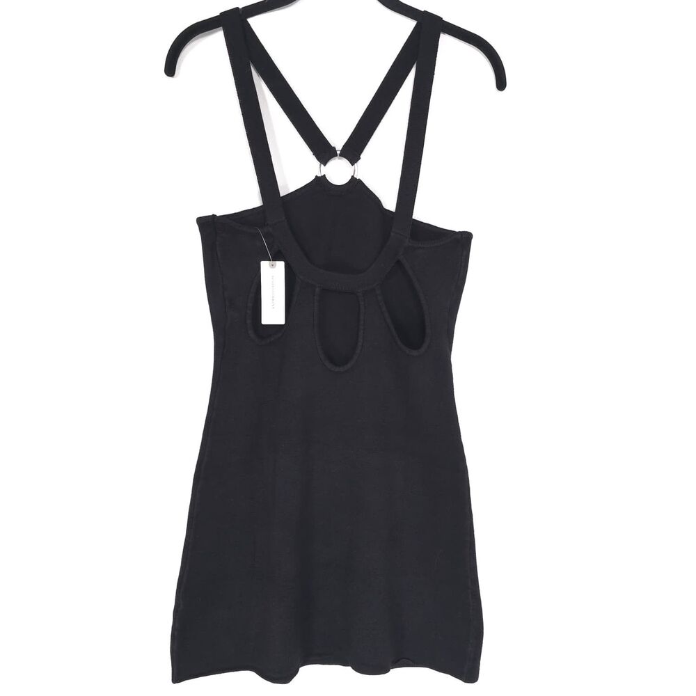 ANTHROPOLOGIE CELANDINE Women's New MEDIUM Mini Sweater Dress Black Cutout